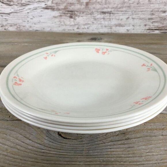 Corelle Summer Blossom Beige 6 3/4" Bread Plates Set Of 4 Floral Pattern Vintage - Picture 7 of 16